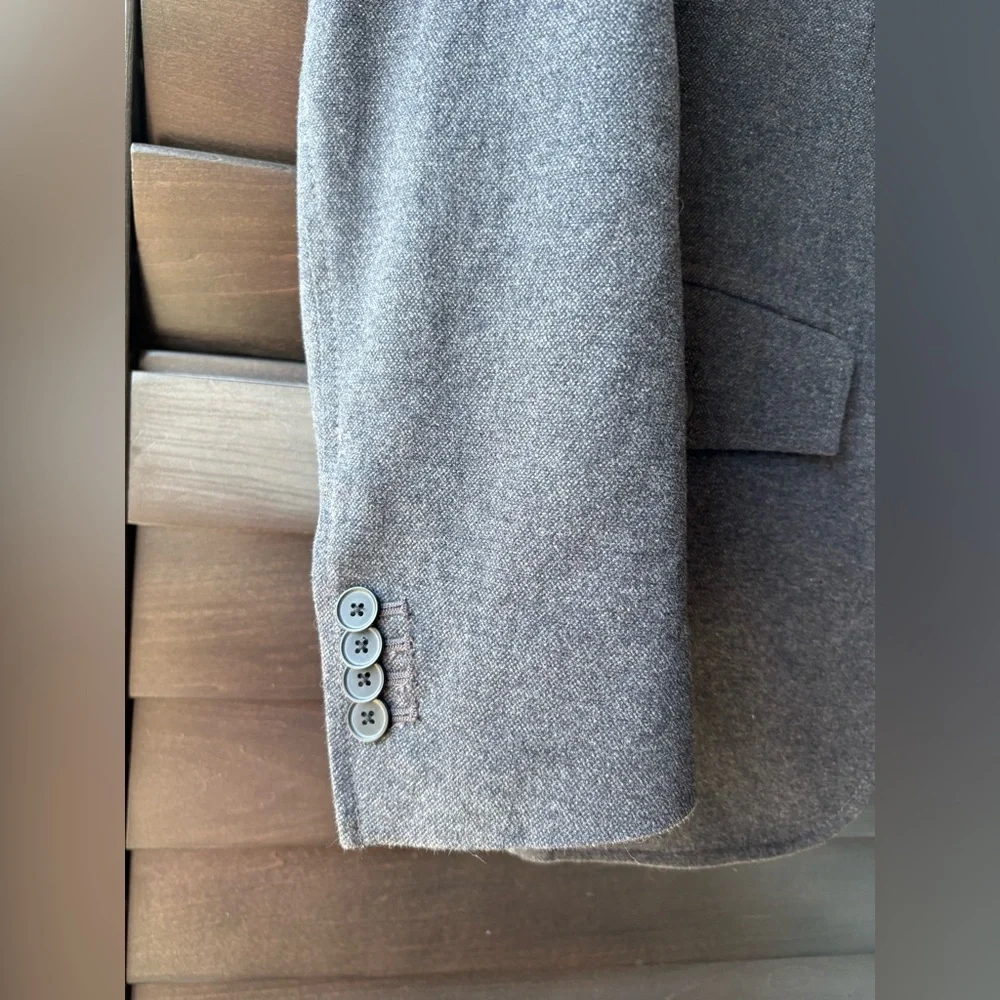 Banana Republic Men's Tailored Fit 38S Dark Grey 100% Cotton Military Jacket